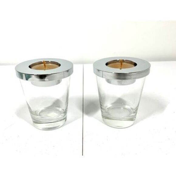 PartyLite Versatility Votive Tealight Candle Holders & 12 Tamboti Safari Candles - Picture 3 of 6